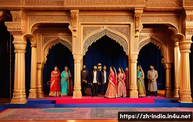 할리우드 영화와 발리우드의 협력 사례 - **Prompt 1: "A vibrant cross-cultural celebration of storytelling, featuring a diverse cast of male ...